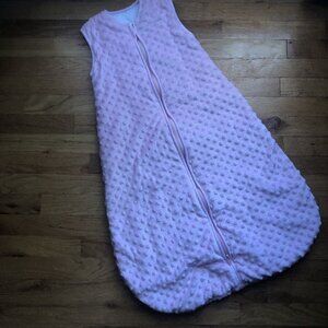 baby in a bag Pink Minky Dot Sleeping Bag Sack 10-24 Pounds